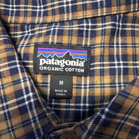 Patagonia Men's 100% Organic Cotton Plaid Long Sleeve Shirt Size Medium - Picture 3 of 5